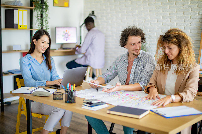 Working atmosphere at modern office